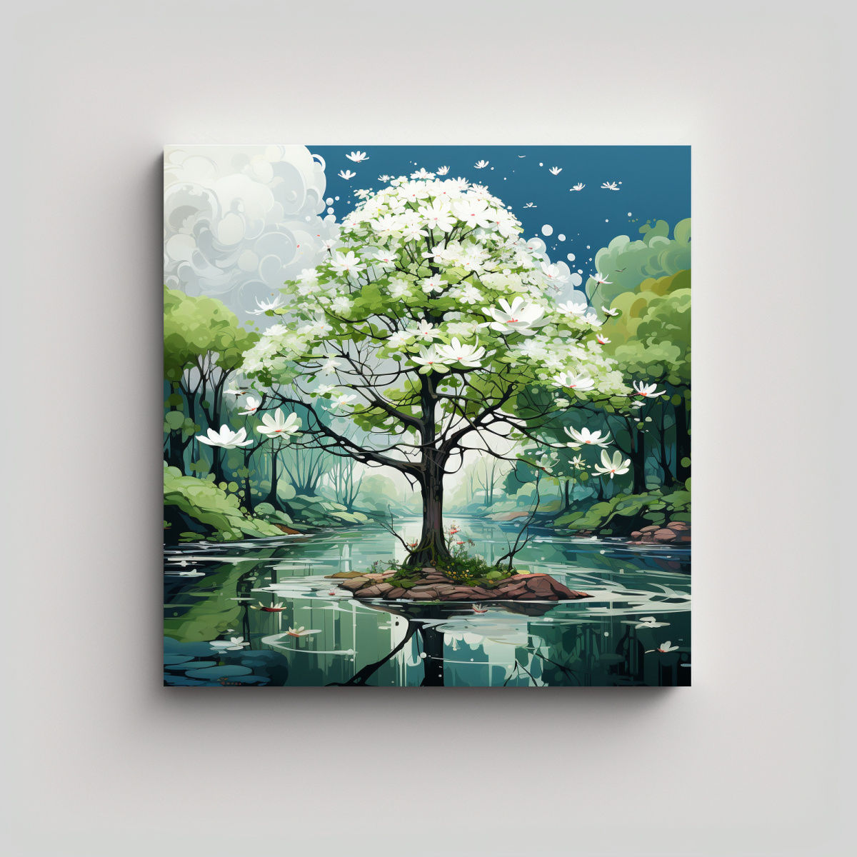 cuadro-decoraci-n-banyan-tree-en-verde-y-blanco-con-atm-sfera-neonoir