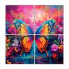 cuadro-decorativo-4-composiciones-inspiracion-equilibrio-visual-de-annie-liebovitz-con-mariposas-coloridas-en-acr-lico-sobre-lienzo