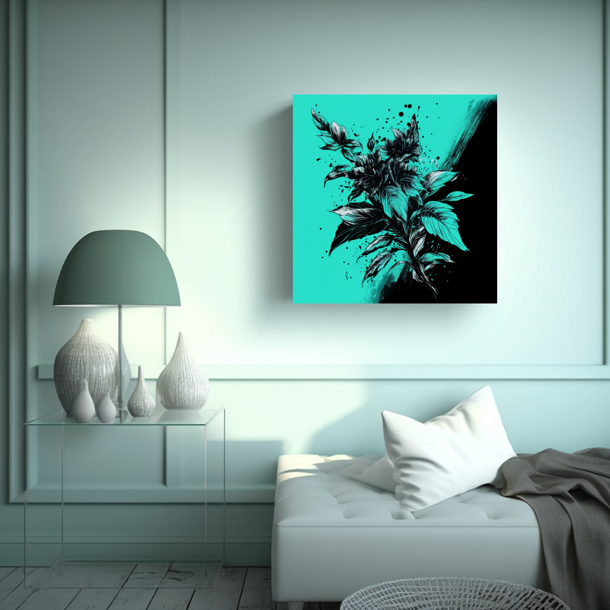 cuadro-decorativo-de-alta-calidad-de-hogar-con-hierbas-de-menta-en-colores-turquesa-y-negro-en-una-atm-sfera-neonoir-1