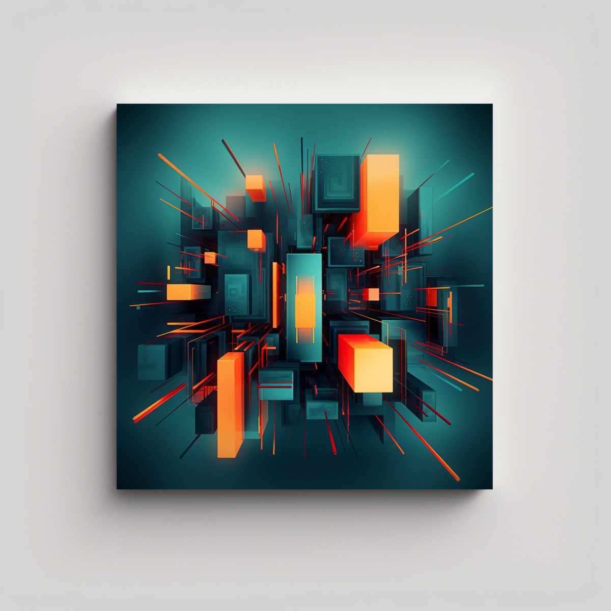 cuadro-decorativo-de-arte-de-pared-abstracto-en-colores-naranja-y-verde-turquesa