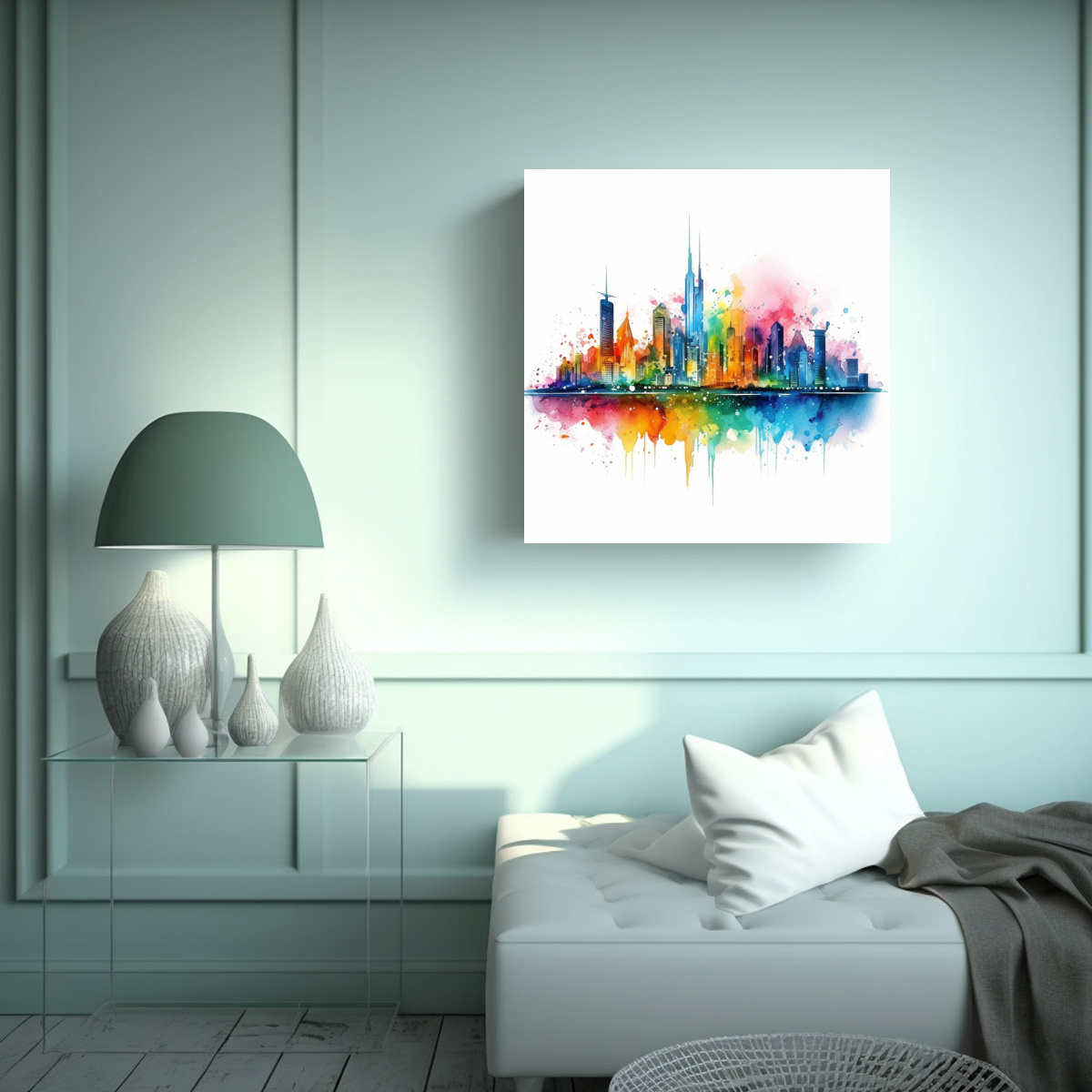 cuadro-equilibrio-visual-ciudad-vibrante-acuarela-1