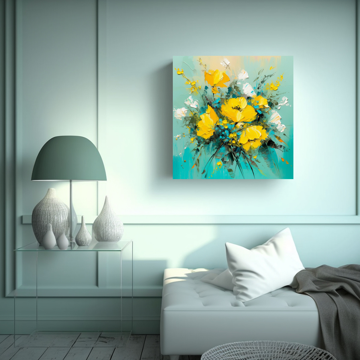 cuadro-espectacular-de-flores-amarillas-y-turquesas-en-lienzo-1