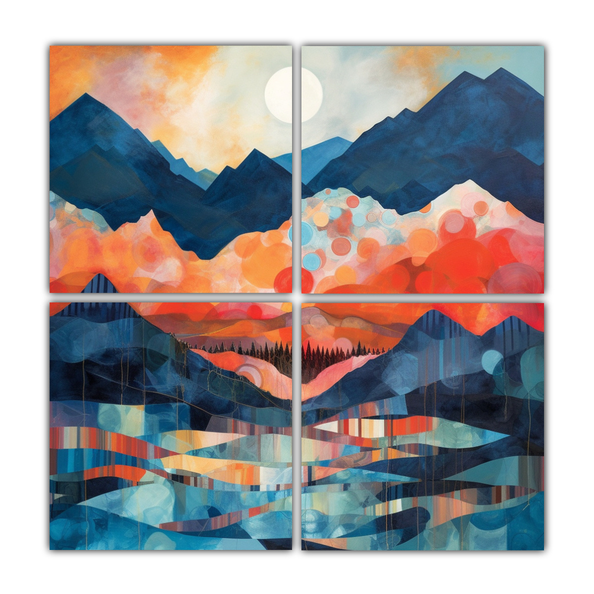 cuadro-fantas-a-composiciones-de-monta-as-y-lagos-en-tonos-naranjas