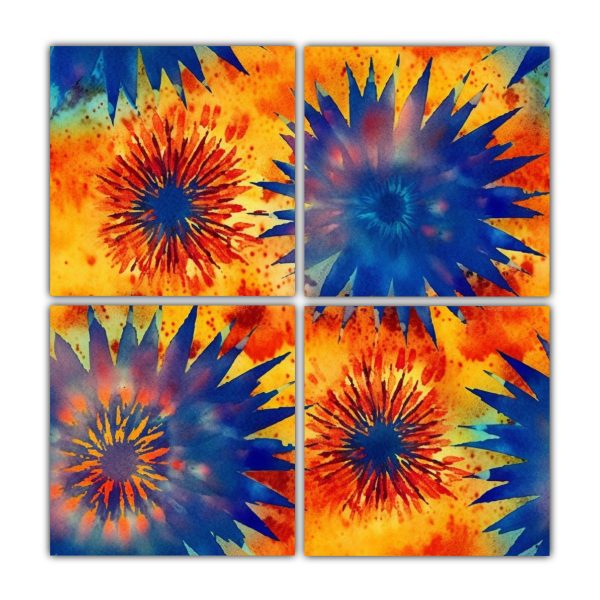 Cuadro Impresionante Angel Sunburst Tie Dye Sin Costuras - DecoCuadros