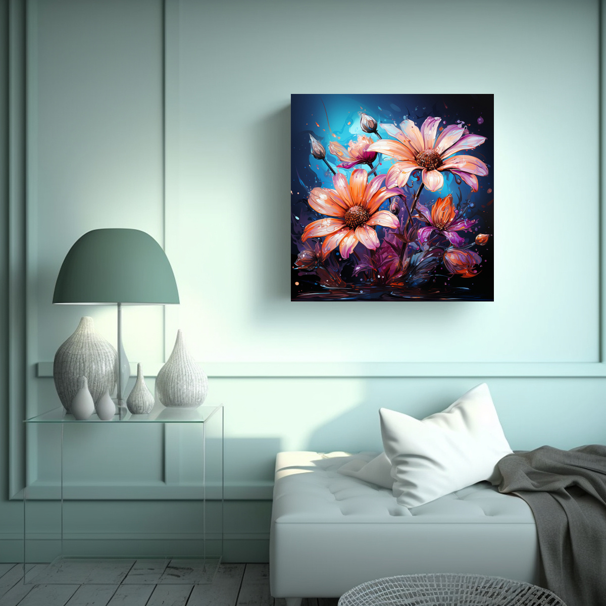 cuadro-inspirador-innovador-de-hierbas-de-manzanilla-en-colores-p-rpura-y-turquesa-neonoir-1