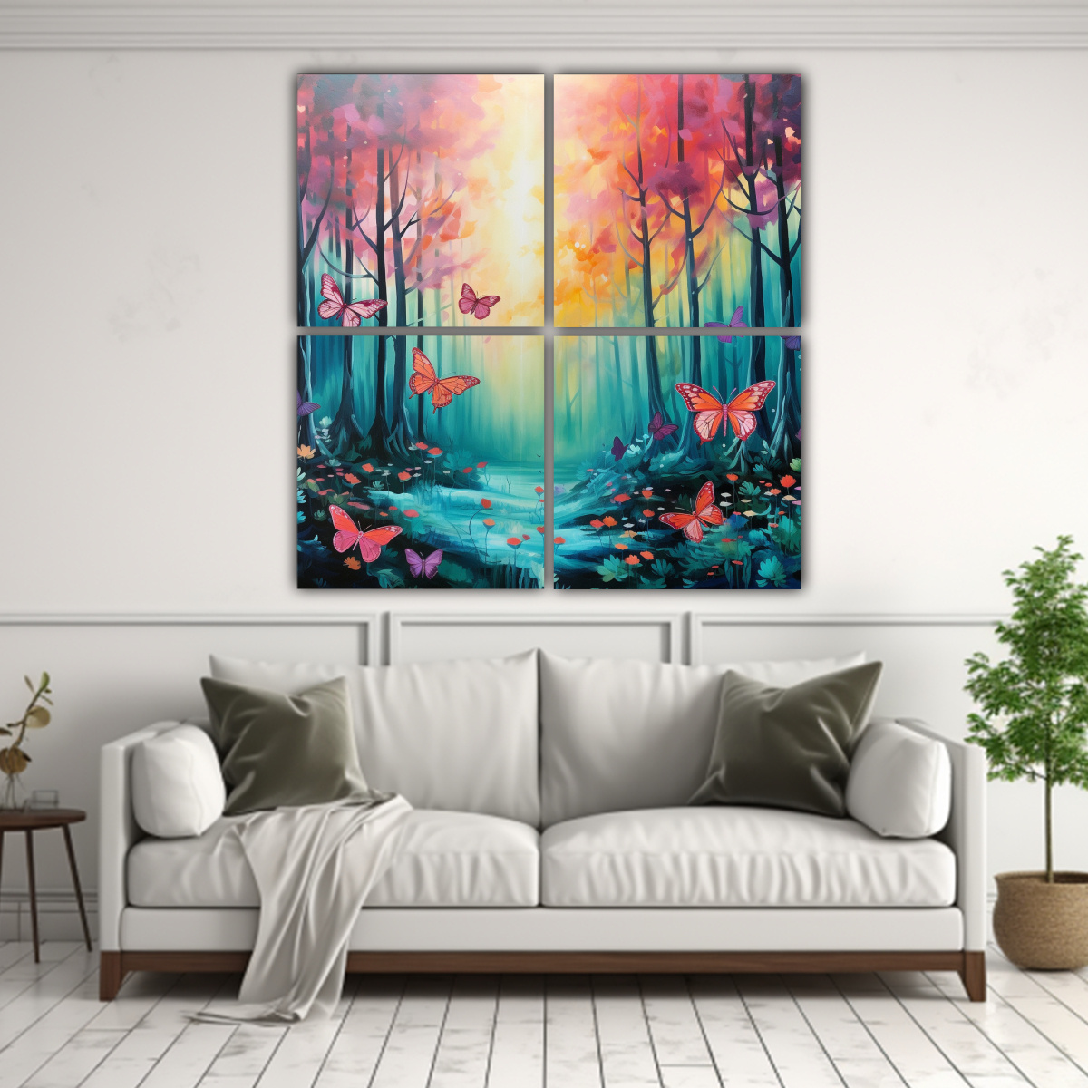 cuadro-moderno-con-mariposas-en-un-hermoso-bosque-de-colores-felices-1