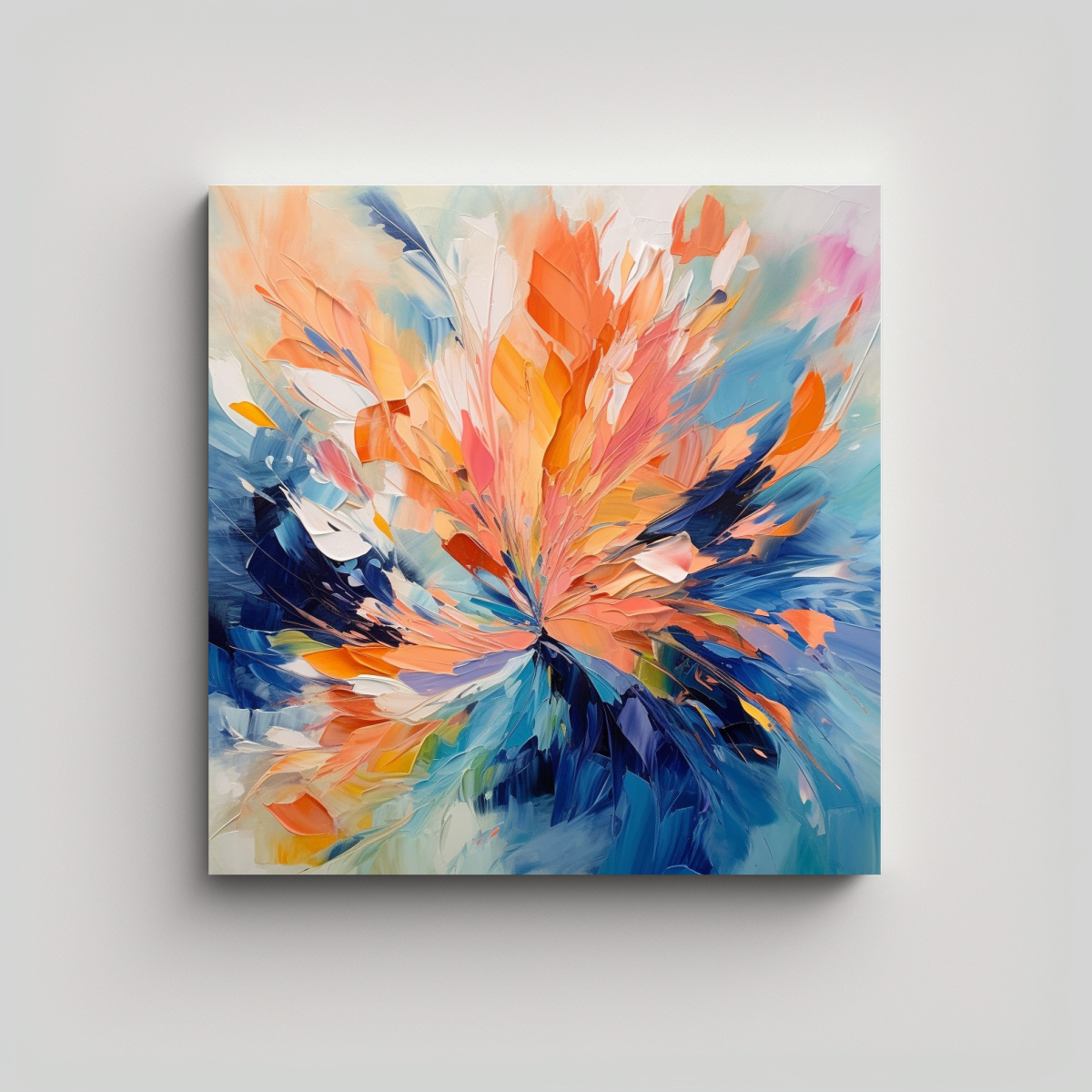 Cuadro Moderno Intenso Con Colores Vibrantes En Pintura Abstracta Para Decoración