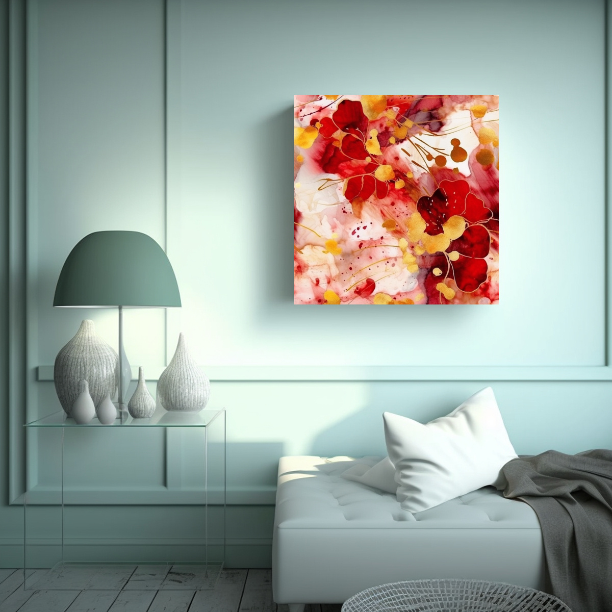 cuadro-moderno-textura-roja-con-flores-doradas-y-elementos-dorados-1