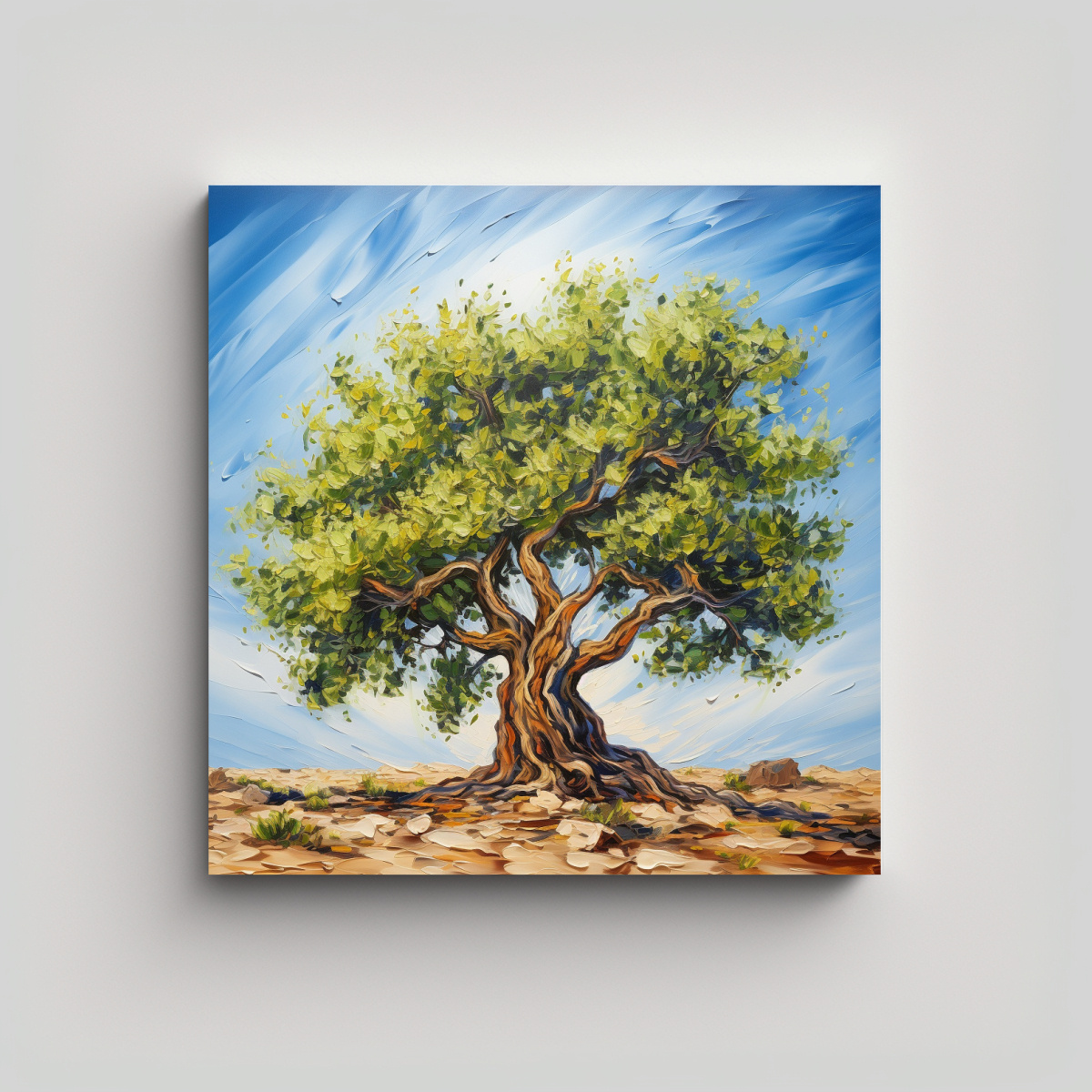 Cuadro Pintura Abstracta De Un árbol De Olivo Estilo Estilo óleo, Alta ...