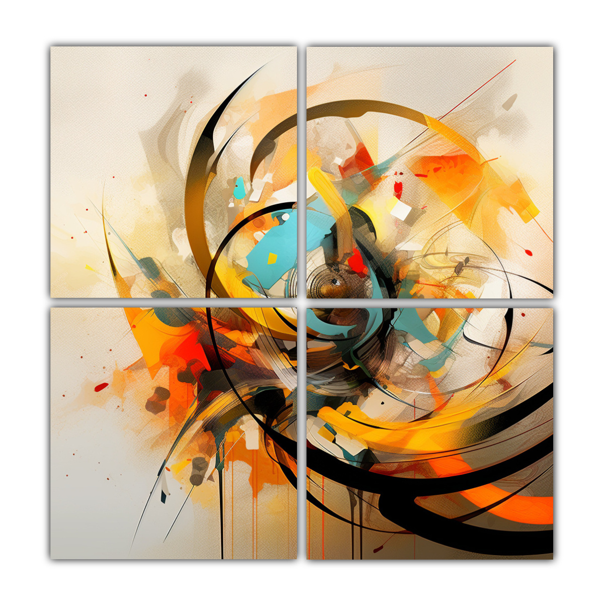 cuadros-abstractos-con-dise-o-gr-fico-169-de-cuatro-cuadros-decoraci-n-espectacular