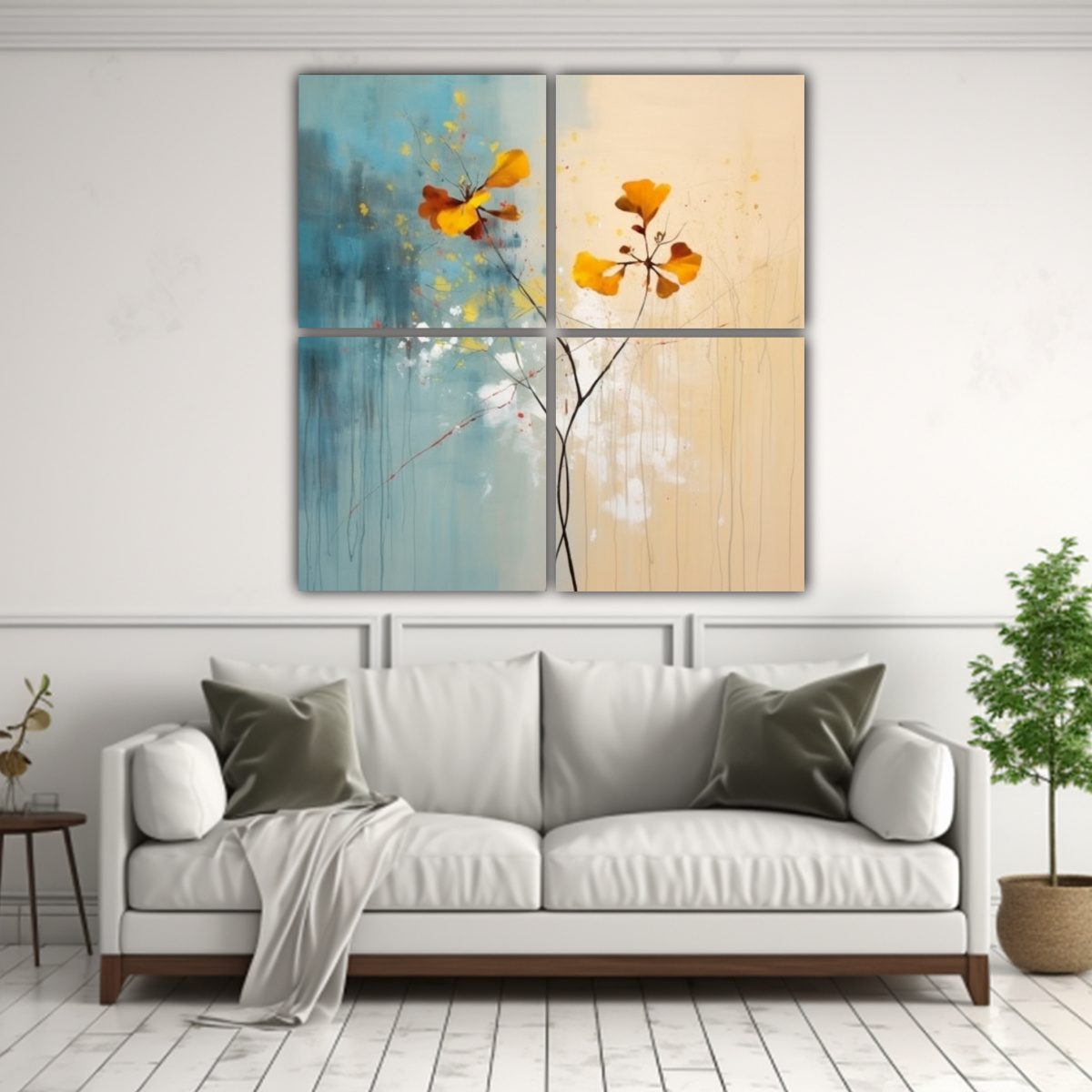 cuadros-abstractos-de-arte-moderno-mezcla-de-dos-colores-y-flores-abstractas-1