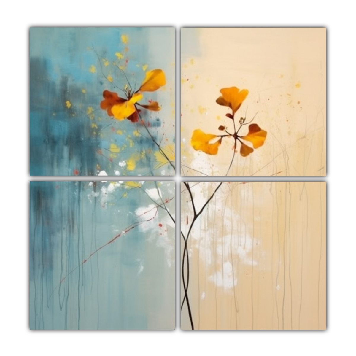 cuadros-abstractos-de-arte-moderno-mezcla-de-dos-colores-y-flores-abstractas