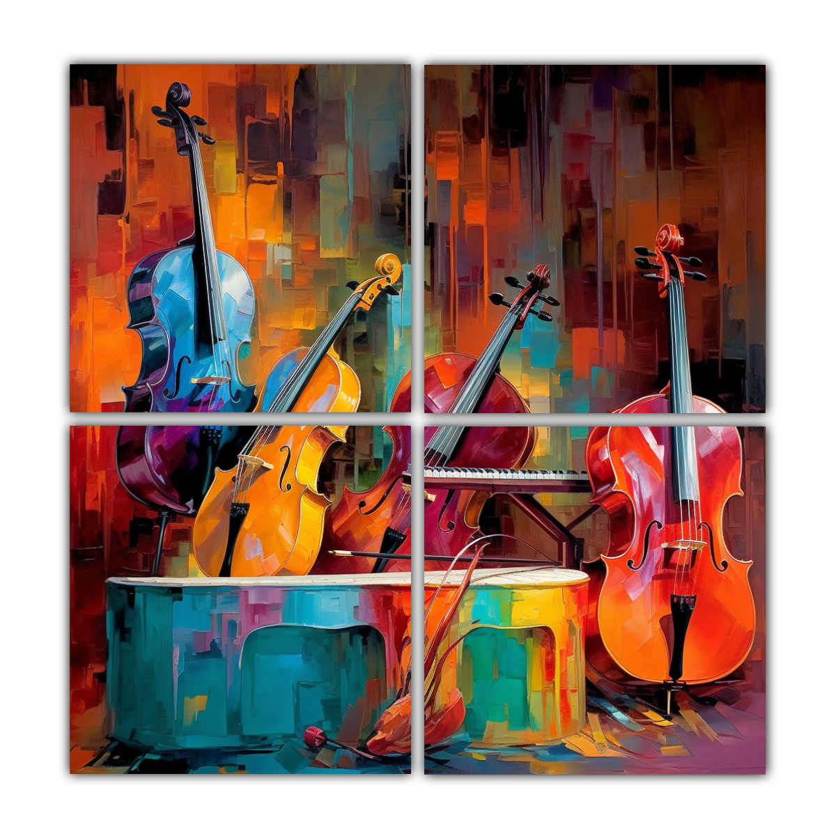 cuadros-calidos-reflejo-musical-instruments-colores-dominantes-escena