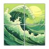 cuadros-de-decoraci-n-con-figuras-de-olas-de-colores-verde-claro-estilo-dibujos-animados-como-la-gran-ola