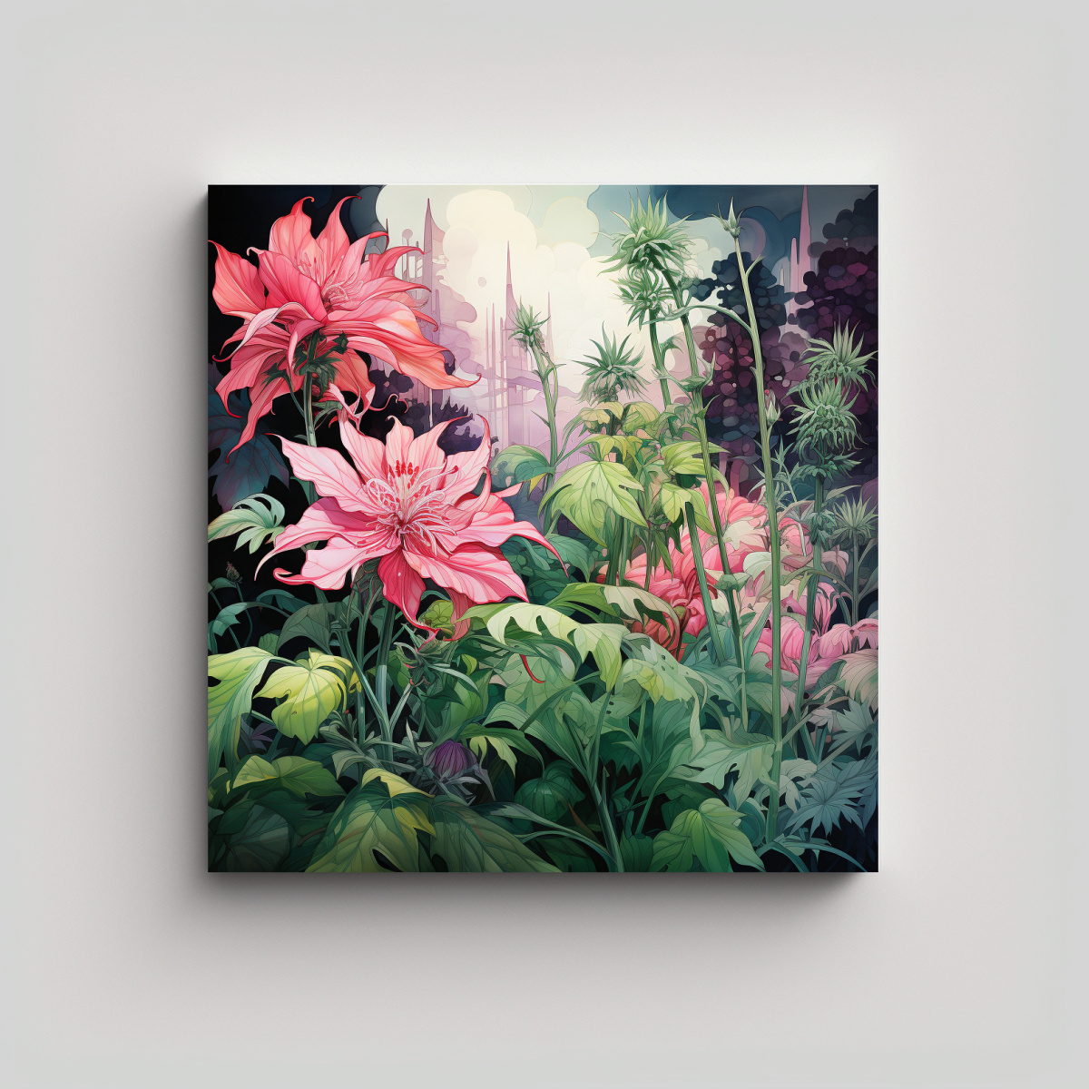 cuadros-de-lienzo-vanguardia-con-hierbas-verdes-y-rosadas-de-atmos-neonoir