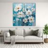 cuadros-decorativos-para-comedor-flores-blancas-y-turquesas-en-lienzo-pack-de-4-1