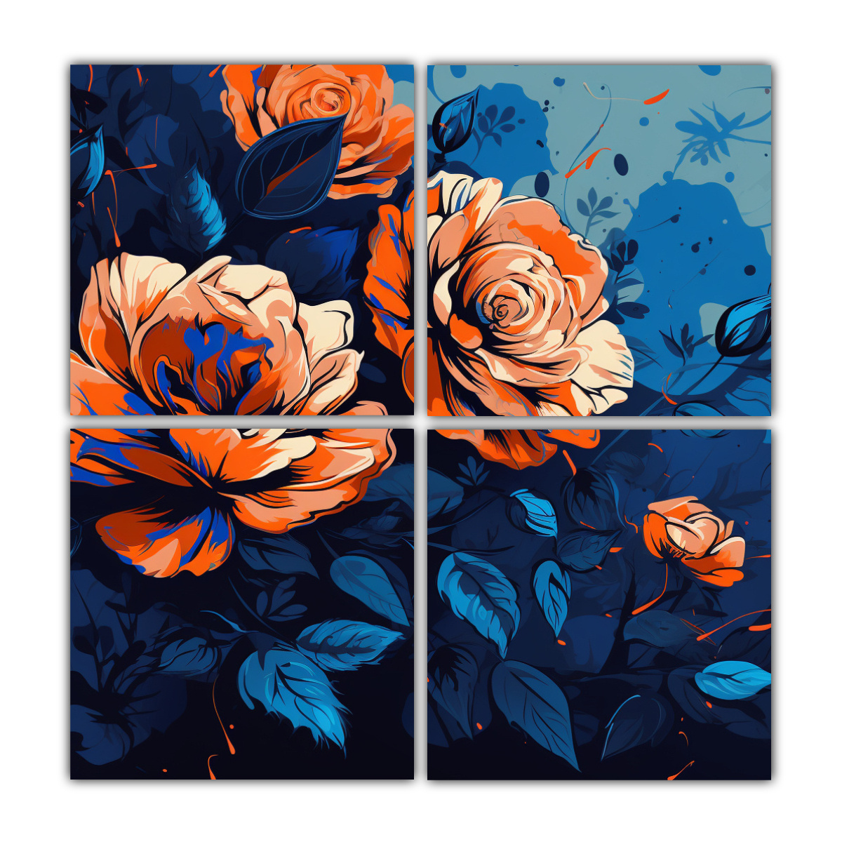 cuadros-dibujo-armonia-en-naranja-y-azul-atmosfera-neonoir-estilo