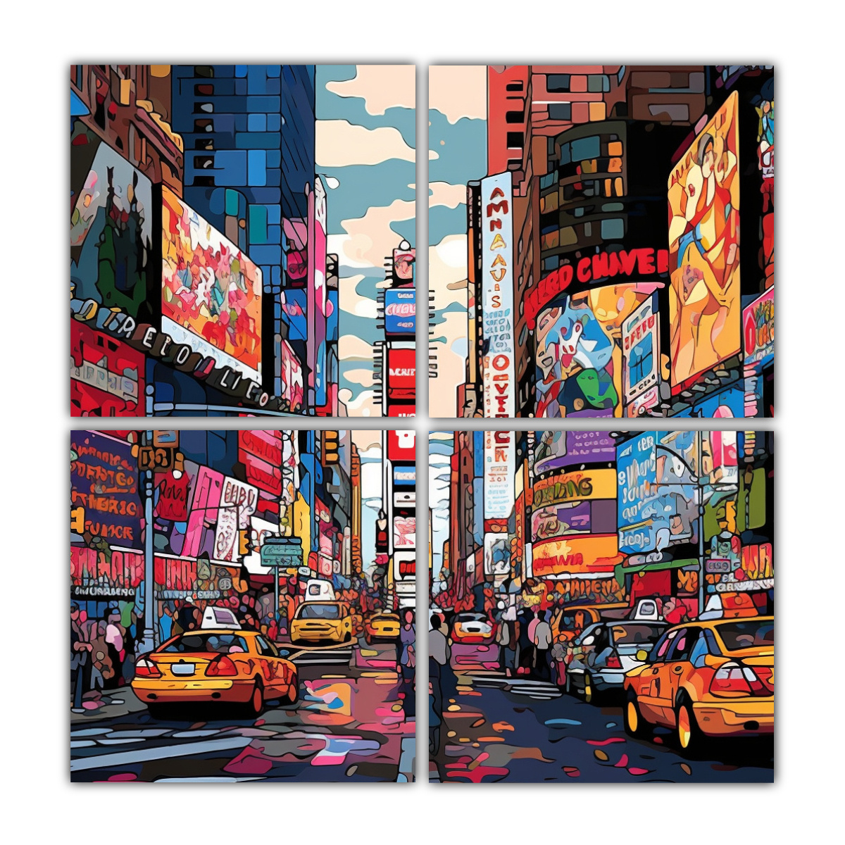 cuadros-inspiraci-n-sim-trica-estilo-caricatura-times-square