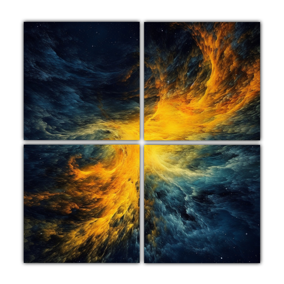 cuadros-modernos-alegres-de-universo-amarillo-y-azul-oscuro