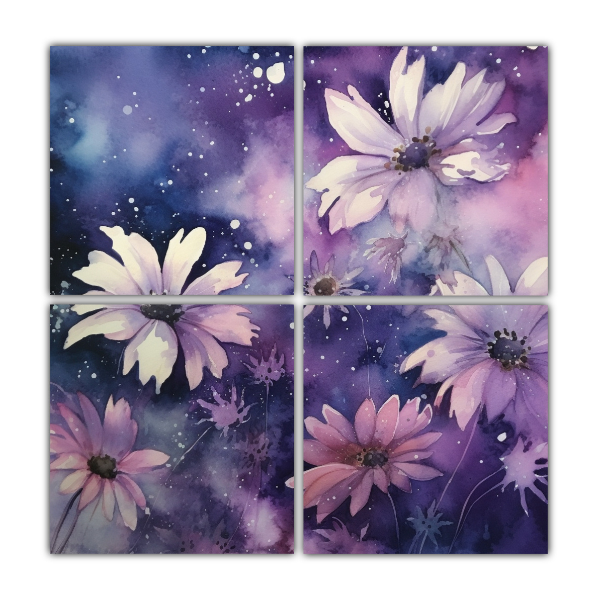 cuadros-modernos-de-flores-celestiales-con-misterio-y-acuarela-de-tonos-morados