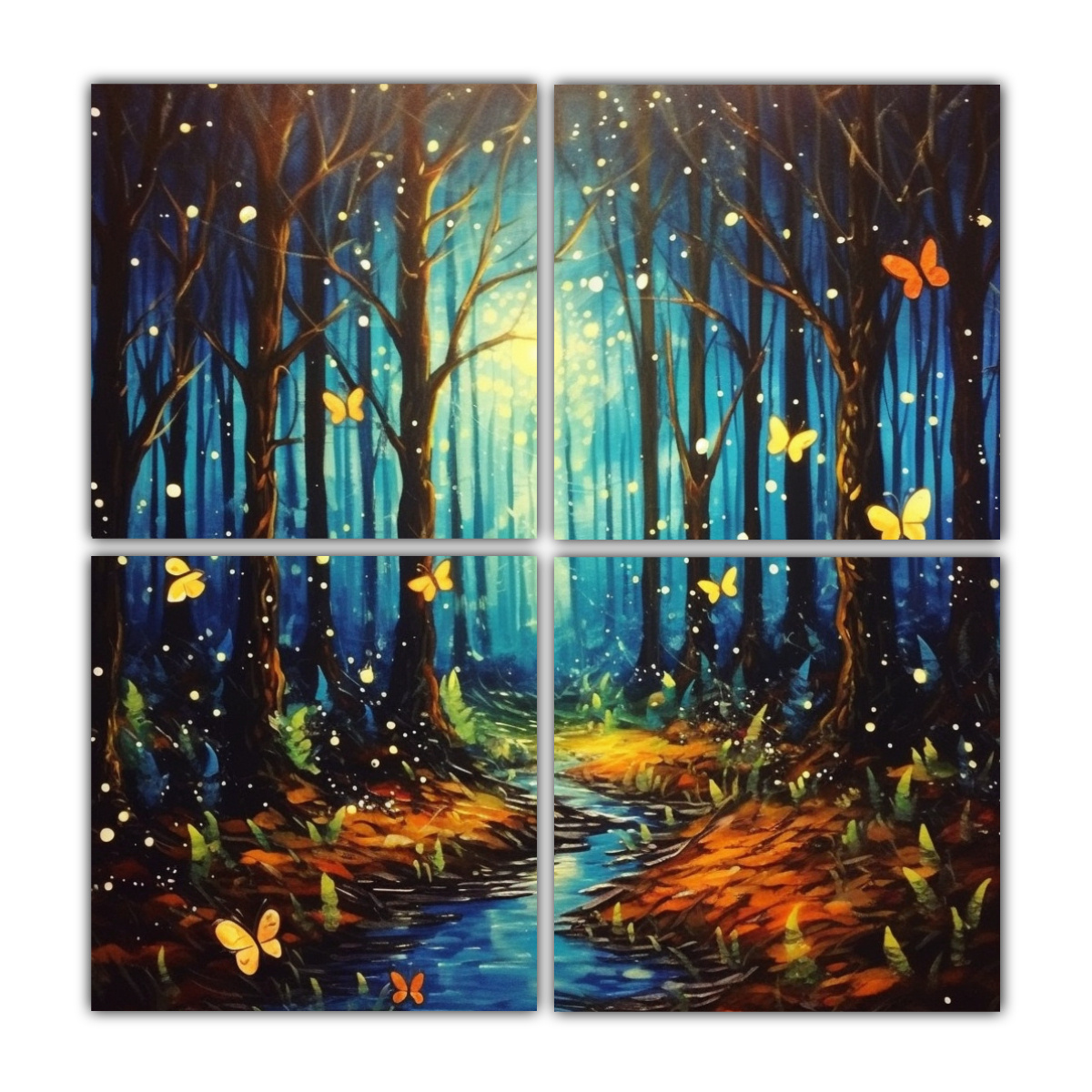 cuadros-vintage-de-tem-tica-1-pinta-un-bosque-encantado-con-luci-rnagas-