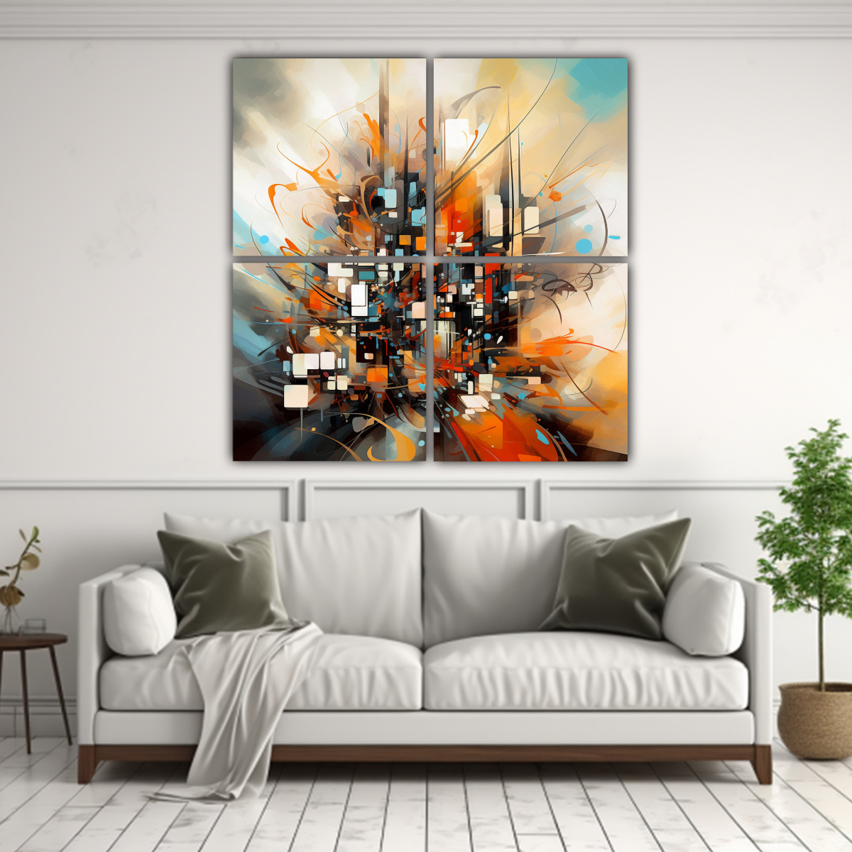 cuatro-artes-de-pared-fotograf-a-armon-a-colores-causalidad-serpiente-abstracta-1