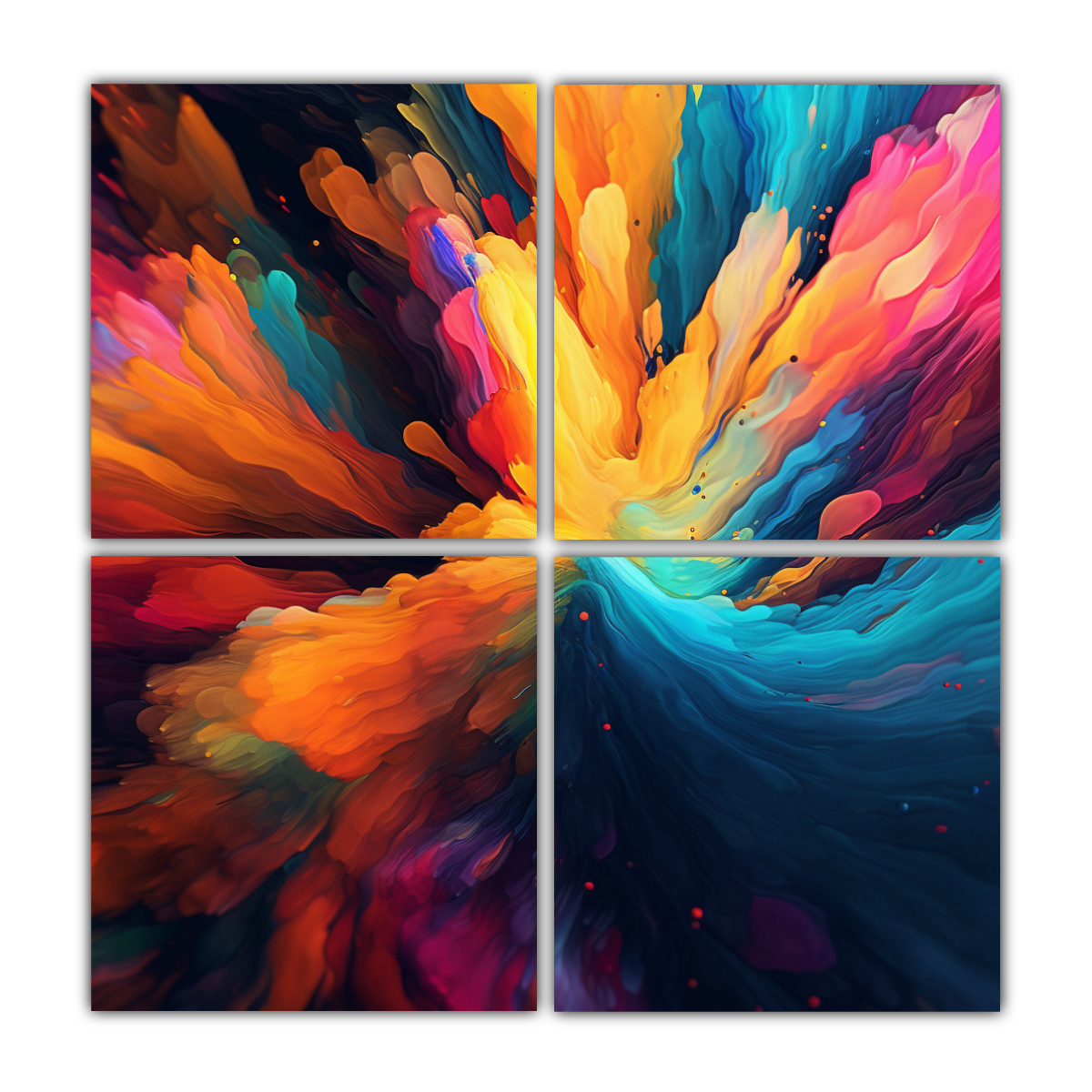 cuatro-artes-de-pared-fotograf-a-textura-abstracta-colorida