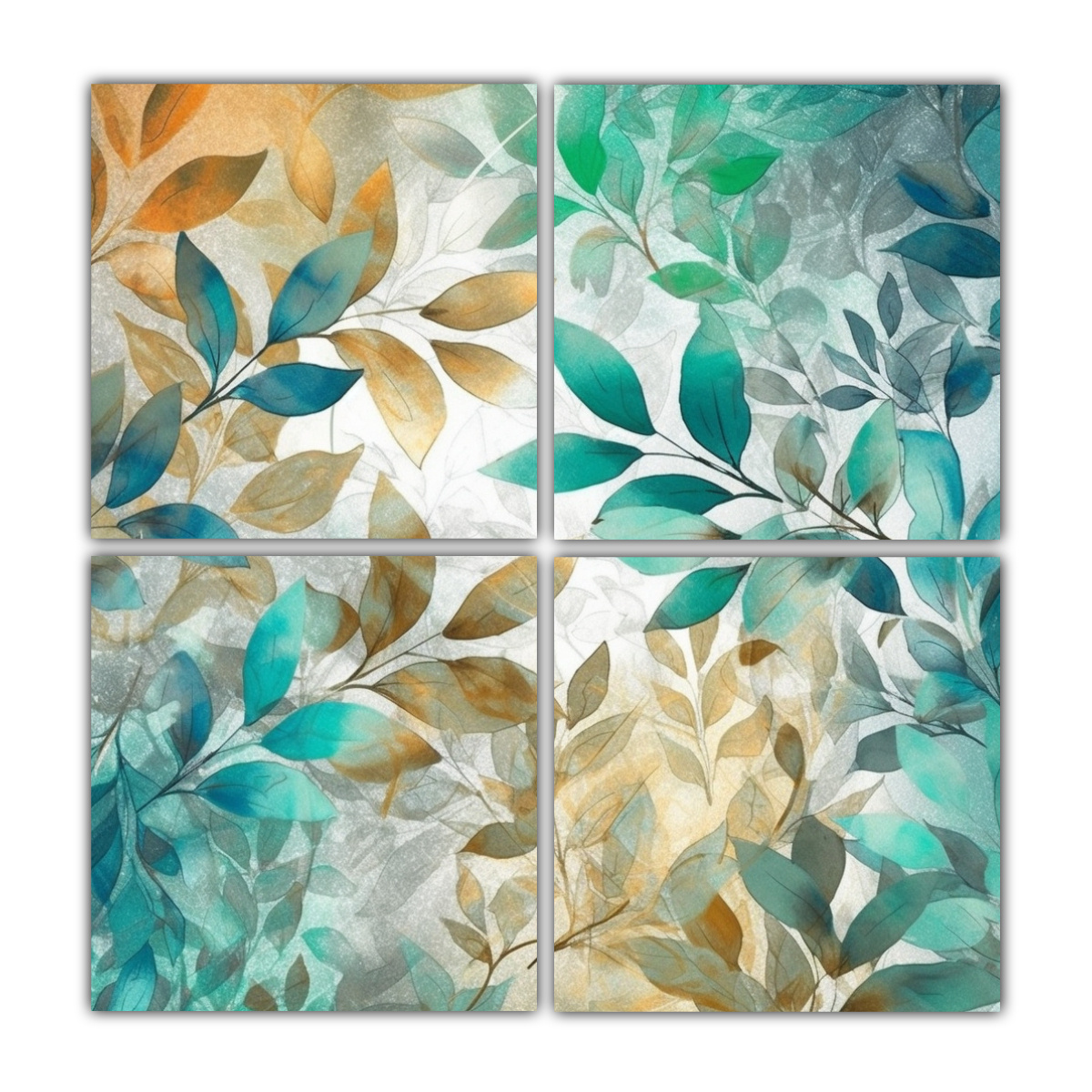 cuatro-artes-inspirador-comedor-fondo-con-hojas-verdes-y-doradas-al-estilo-de-pinturas-de-wa