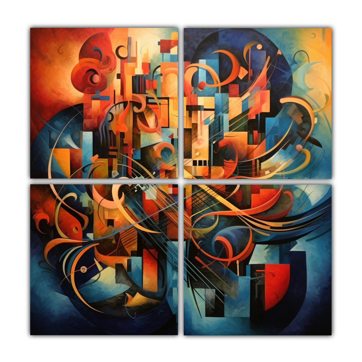 cuatro-artes-modernos-arte-gr-fico-de-abstracci-n-l-rica-en-pinturas-decorativas