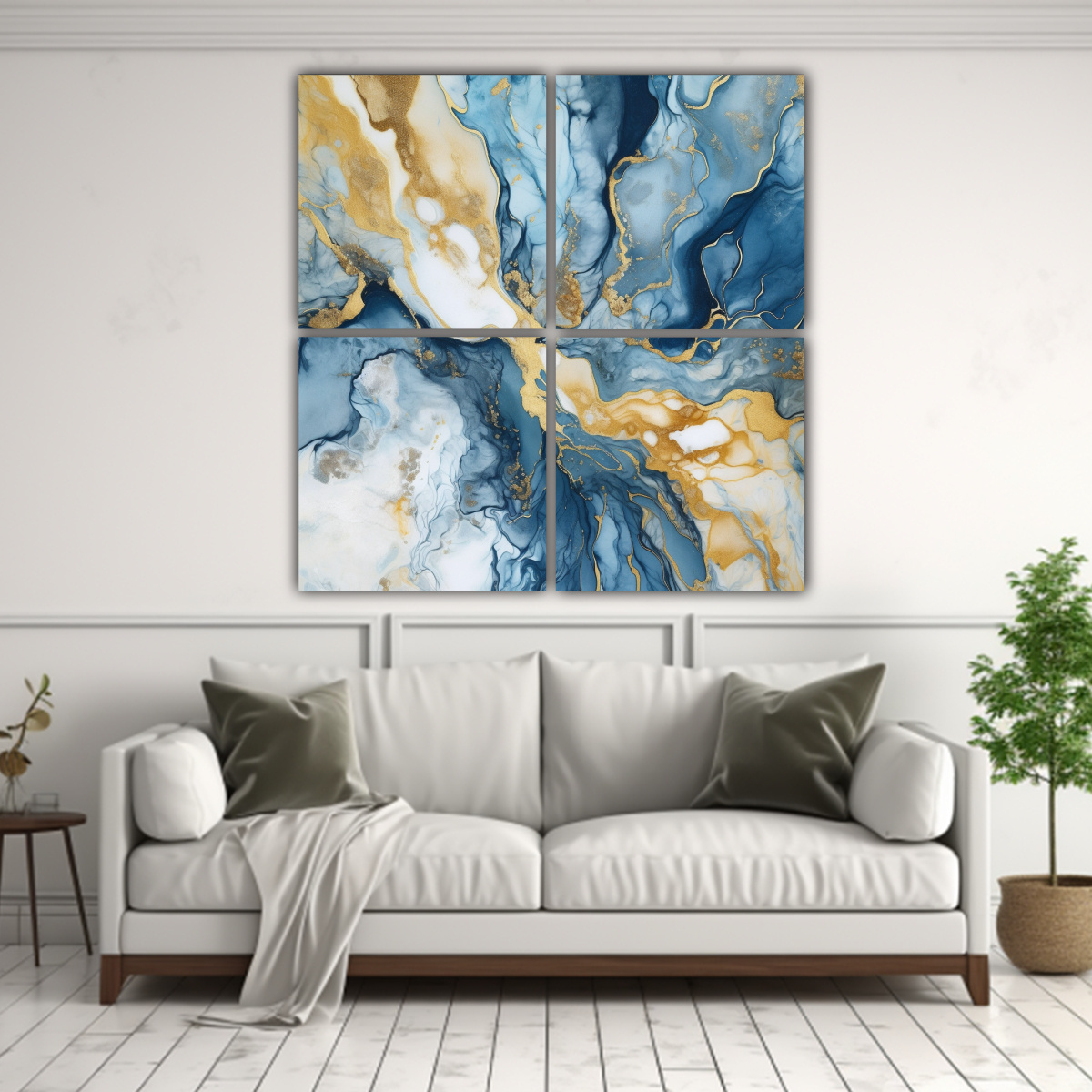 cuatro-artes-tema-efecto-visual-pintura-al-leo-en-azul-y-dorado-estilo-fluido-1