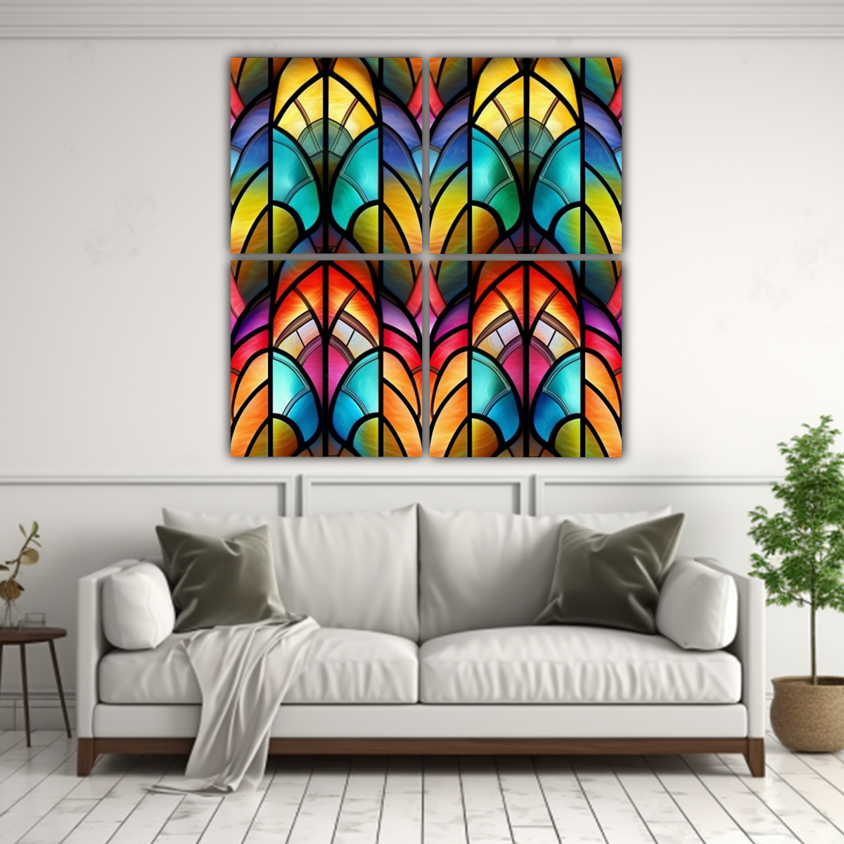cuatro-canvas-tonos-actuales-patrones-de-vidrieras-de-estilo-art-deco-en-colores-del-arco-ris-1