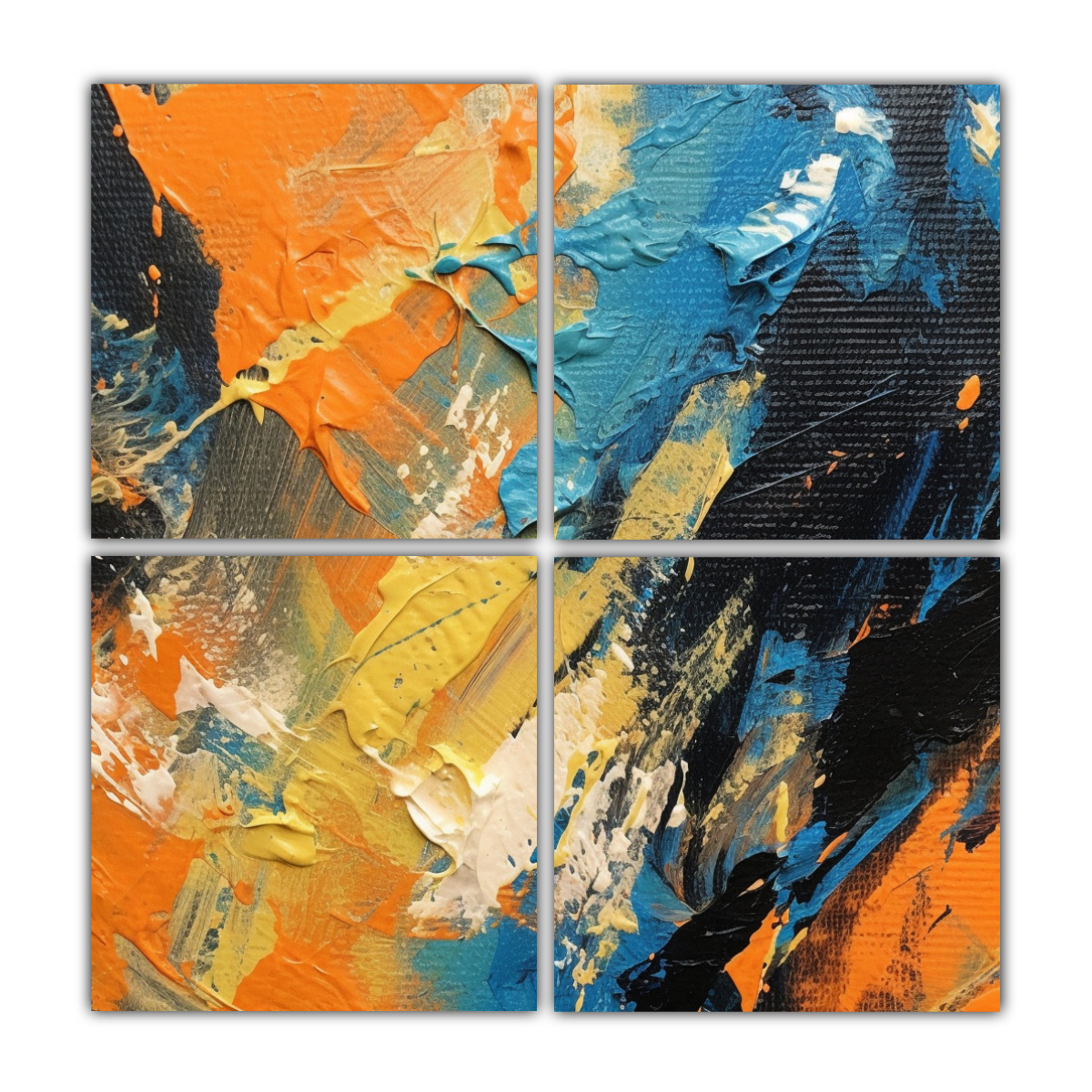 cuatro-composici-n-acuarela-luminosa-pintura-abstracta-amarillo-naranja-marr-n-azul-y-verde