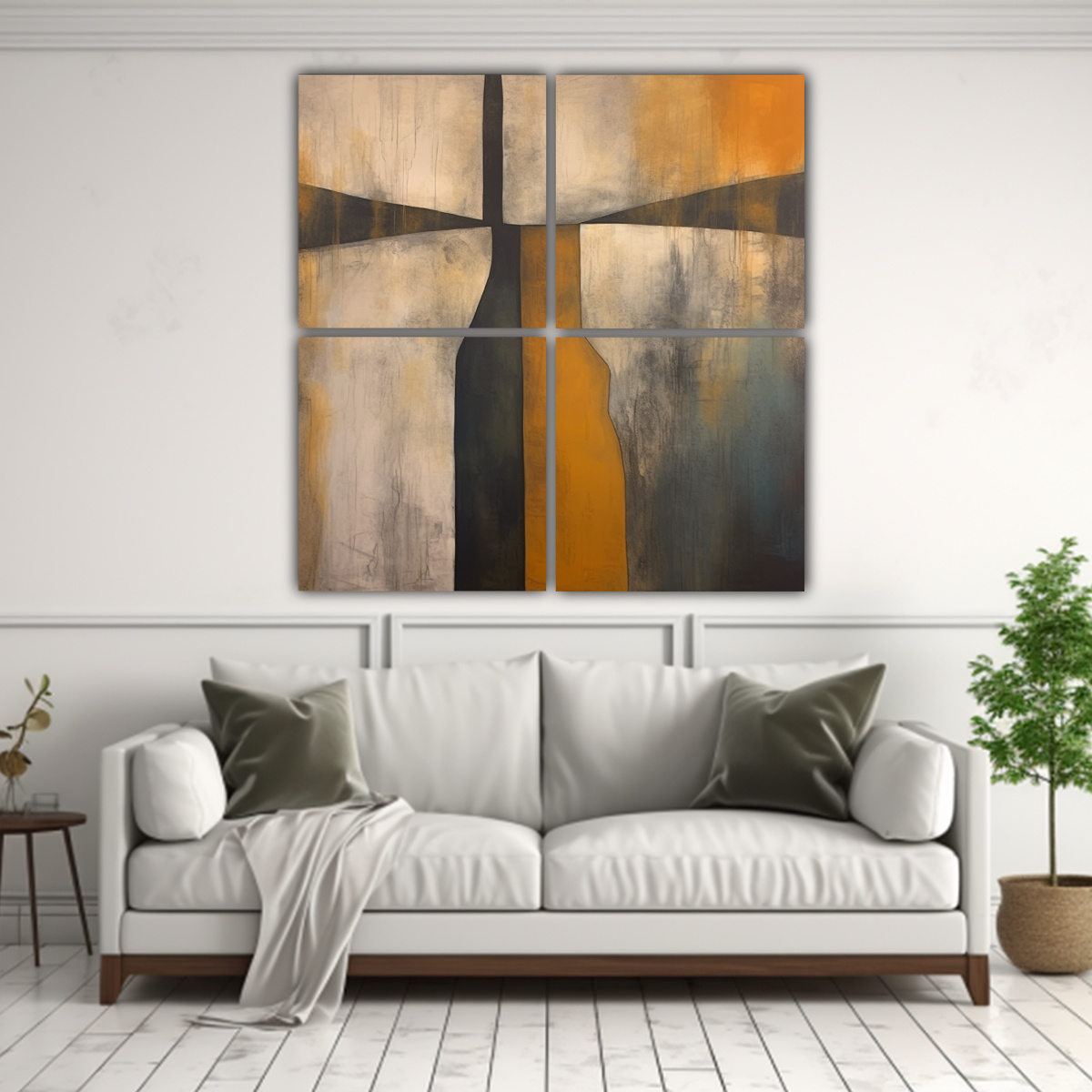 cuatro-composiciones-tema-juveniles-pinturas-de-arte-abstracto-mixto-moderno-de-acantilados-y-valles-1