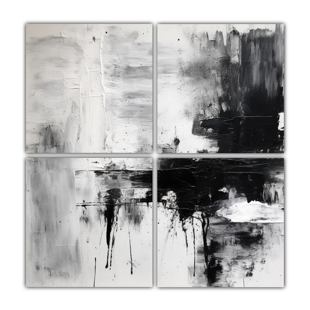 cuatro-cuadros-abstractos-en-blanco-y-negro-l-neas-finas