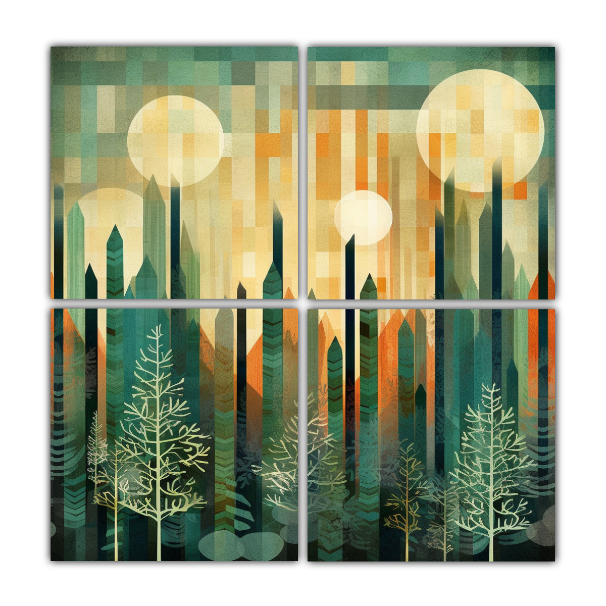 cuatro-cuadros-composici-n-inspiraci-n-paisaje-forestal-sereno-con-arte-en-lienzo-mixto