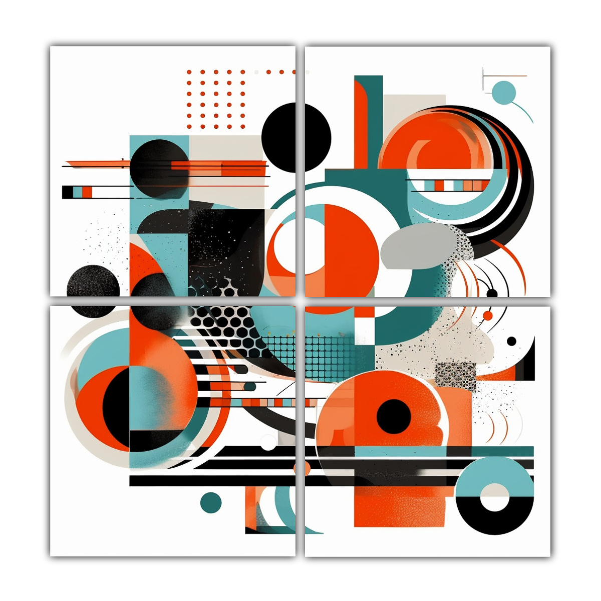 cuatro-cuadros-cuadrado-intenso-en-blanco-gris-y-negro-pinturas-abstractas-contempor-neas