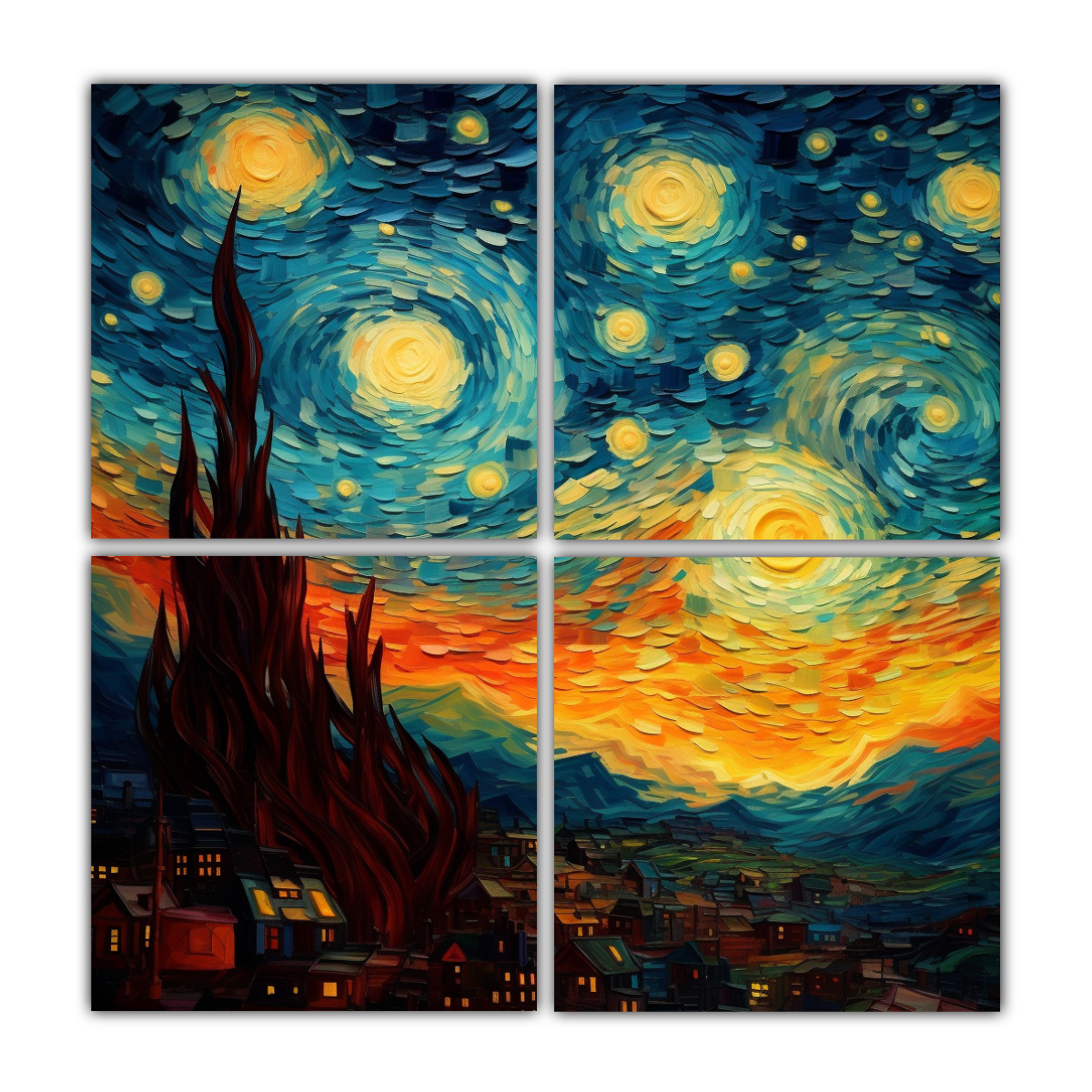 cuatro-cuadros-de-tela-en-tonos-ambiente-estilo-skys-de-van-gogh