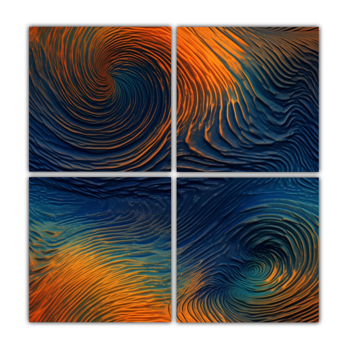 cuatro-cuadros-estilo-galer-a-motivo-hiperrealismo-en-azul-ndigo-verde-lima-y-naranja-tangerina