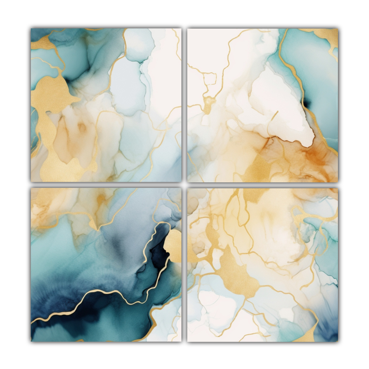 cuatro-cuadros-expresi-n-composici-n-equilibrada-crema-blanco-azul-claro-crema-oro-tinta-alcohol