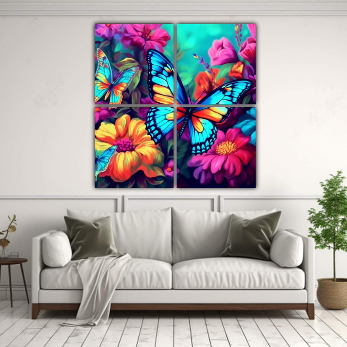 Conjunto De Cuatro Mariposas Coloridas Decorativas Ilustración del