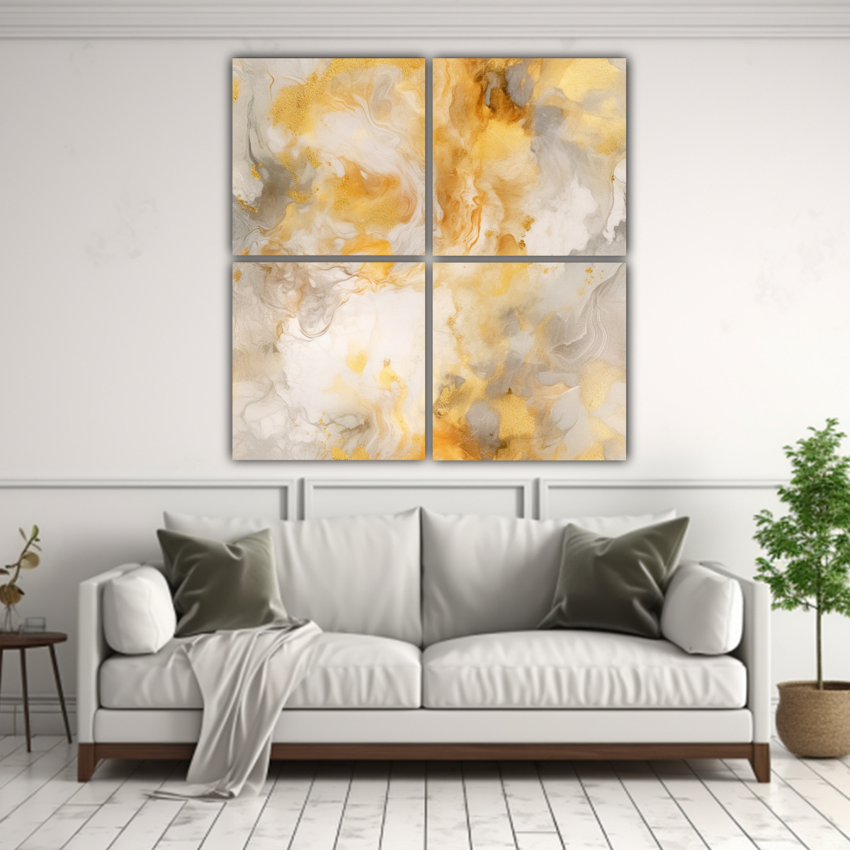 cuatro-lienzos-calidos-enigmatico-con-pintura-acuarela-dorada-y-plateada-1