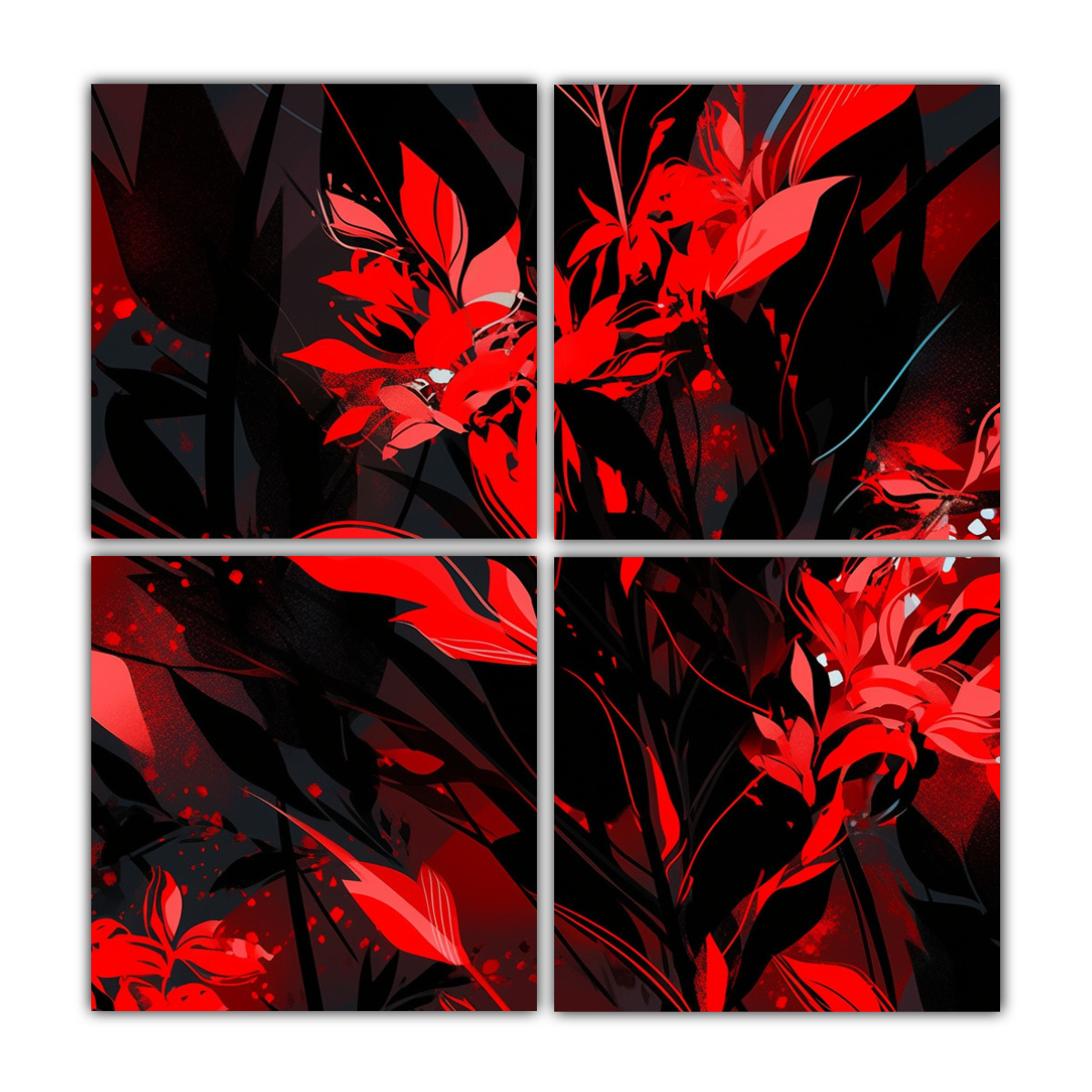 cuatro-lienzos-composici-n-relieve-rojo-y-negro-atmosfera-neonoir-en-el-estilo-de-pinturas-decorativas