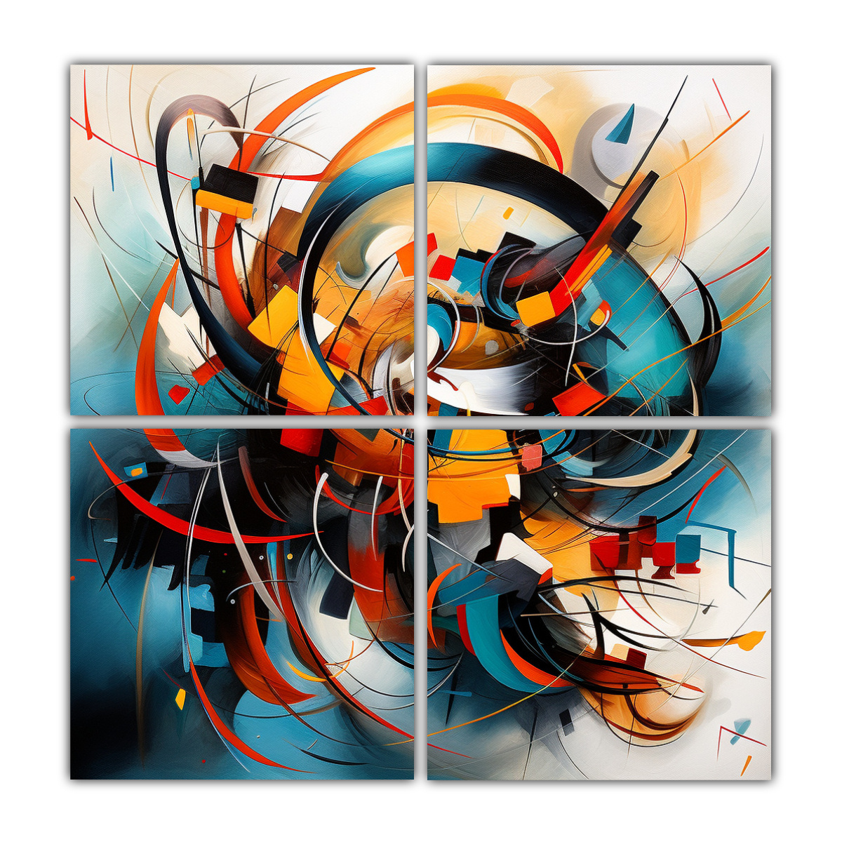 cuatro-lienzos-de-tela-vintage-pop-art-abstracto-moderno