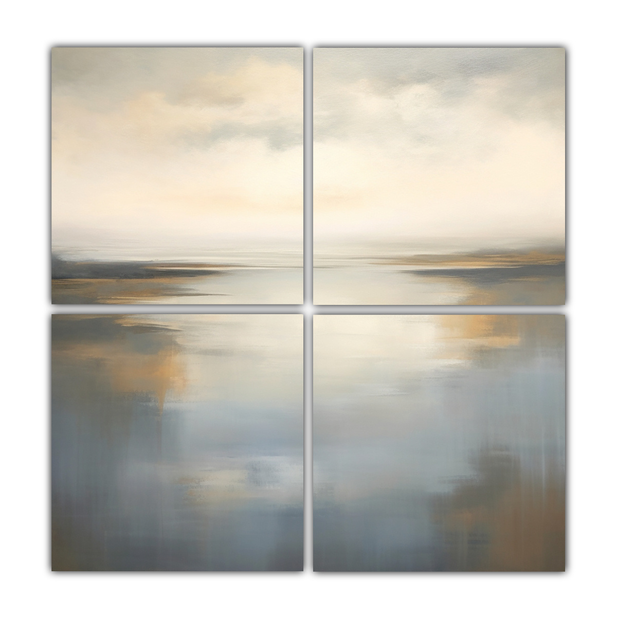 cuatro-lienzos-estilo-galer-a-urbano-pintura-abstracta-de-agua-tranquila