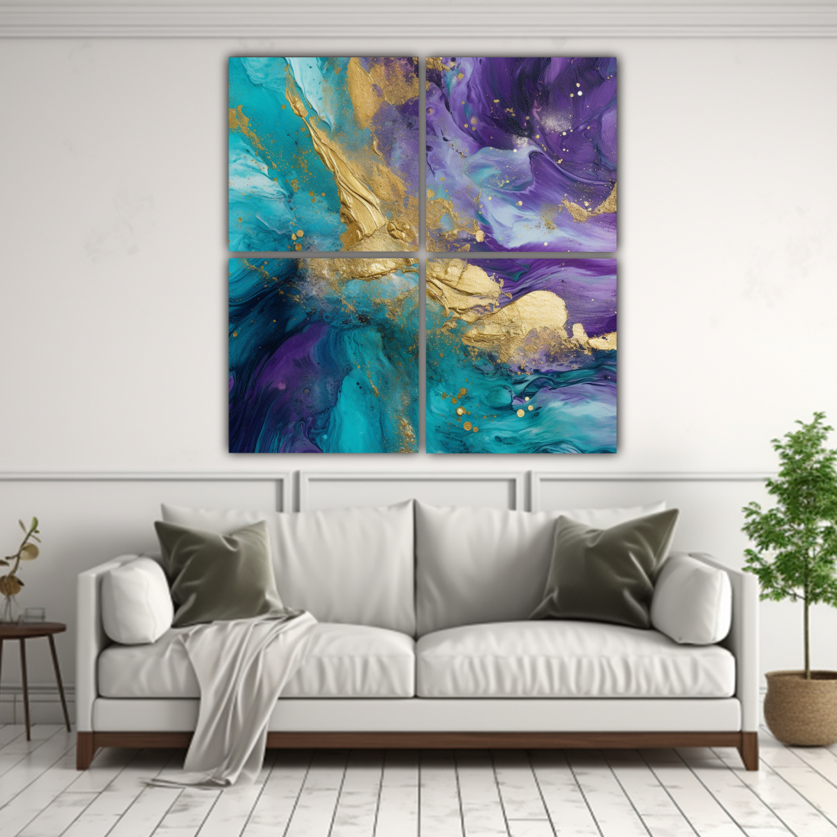 cuatro-lienzos-finas-lineas-sensibilidad-art-stica-en-p-rpura-verde-azulado-y-dorado-para-cultivar-la-empat-a-1