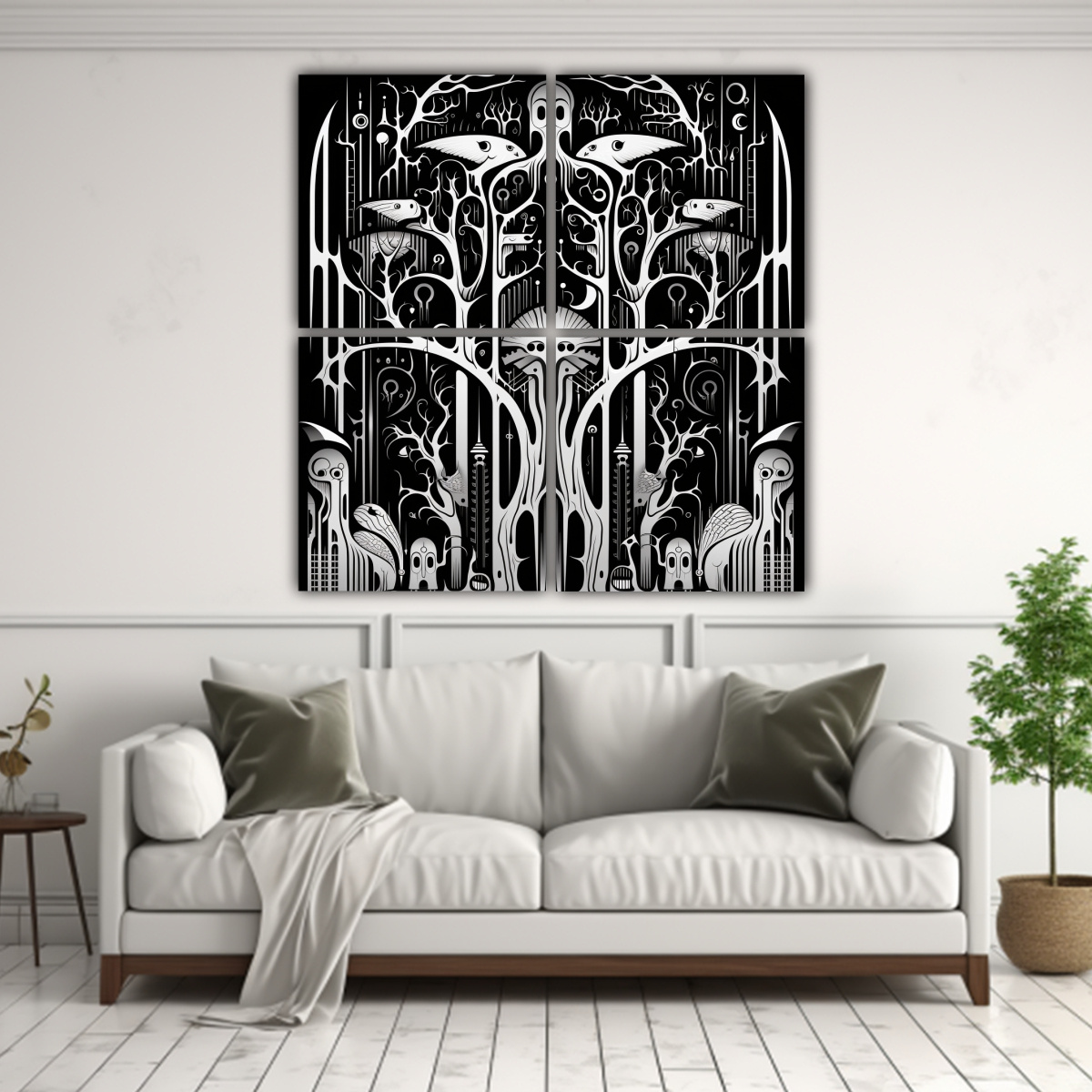 cuatro-lienzos-forma-hogar-deco-estampado-blanco-negro-vertical-1