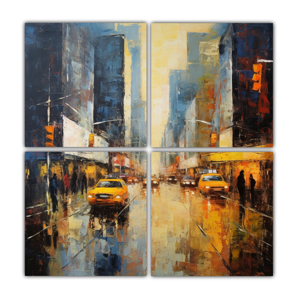 cuatro-lienzos-inspiraci-n-vida-pintura-al-leo-abstracta-de-cuchillo-con-paleta-de-las-calles-de-nueva-york