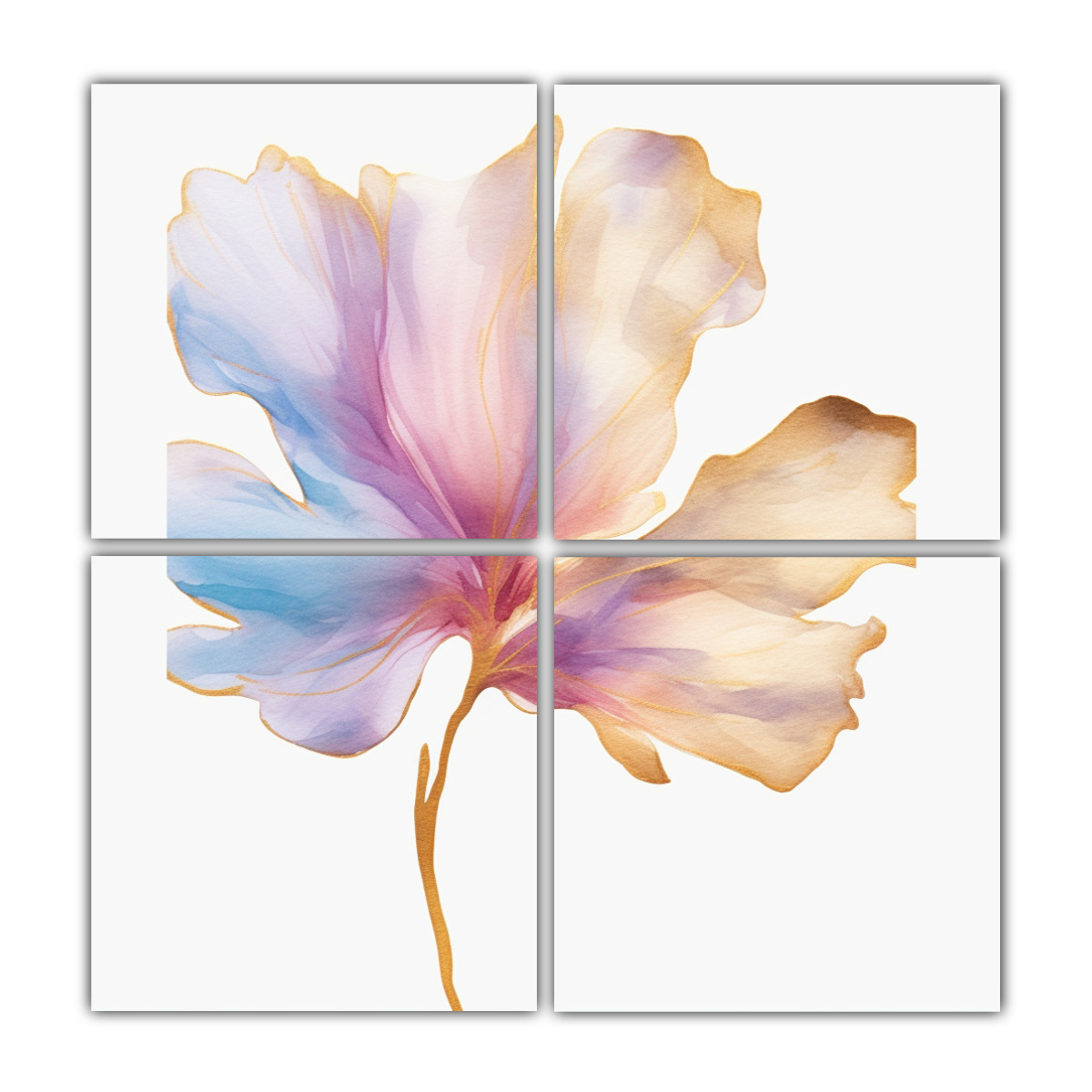 cuatro-pinturas-de-pared-con-estilo-galer-a-flor-con-venas-doradas