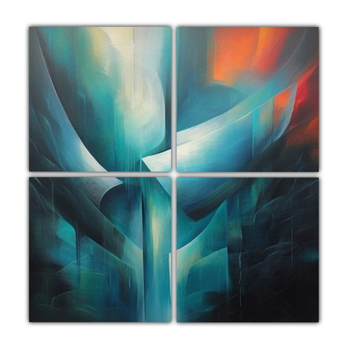 cuatro-pinturas-de-tela-acuarela-abstractas