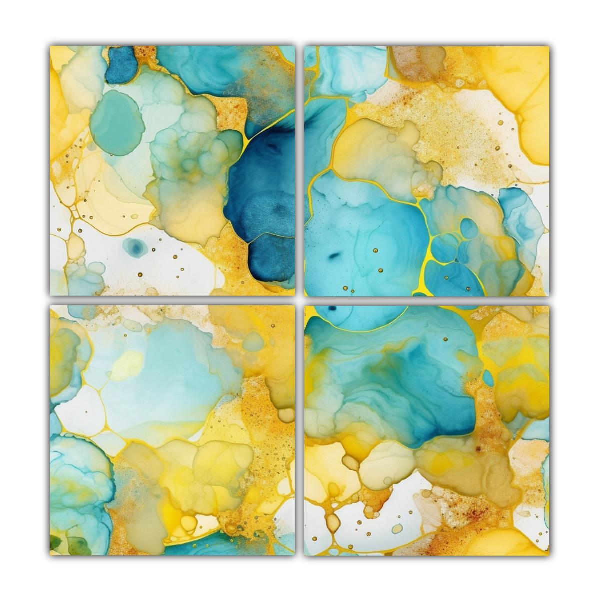 cuatro-pinturas-espectaculares-de-alcohol-ink-en-lienzo-con-mezcla-de-tinta-dorada-amarillo-lim-n-para-decorar-una-habitaci-n-